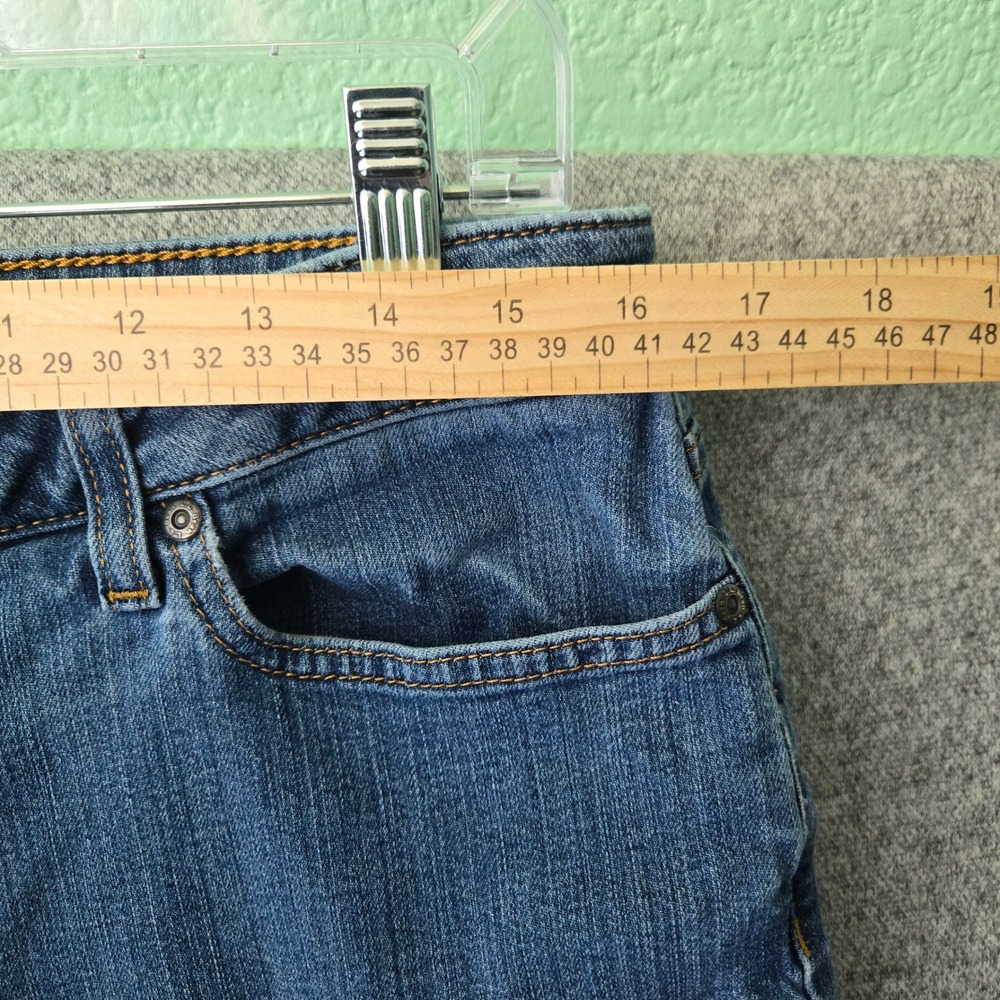 LL Bean Classic Fit Straight Leg Jeans Womens 14 Petite Blue Stretch 500328 - Picture 9 of 11